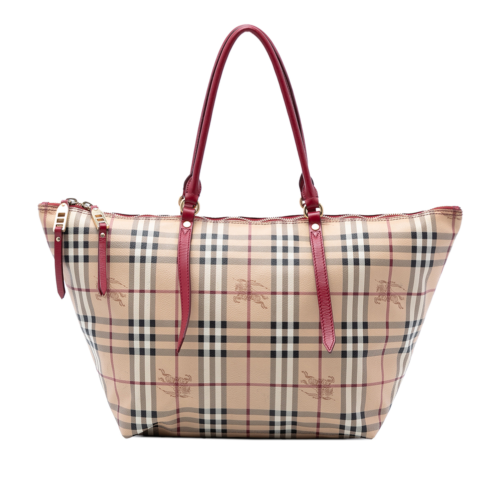 Pre-Loved Burberry Medium Haymarket Check Coated Canvas Salisbury Tote - Picture 1 of 7
